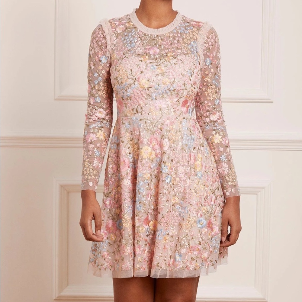 Needle & Thread Secret Garden Long Sleeve Dress USA 4
